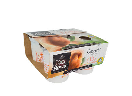 Yaourt emballés par 4 à la pêche